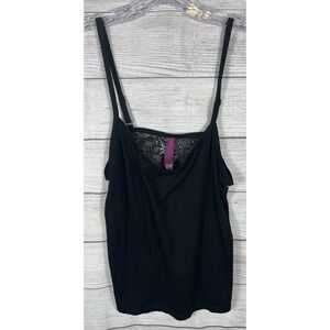 Adore Me Women's Medium Black Lace Cami Crop Top Y2K